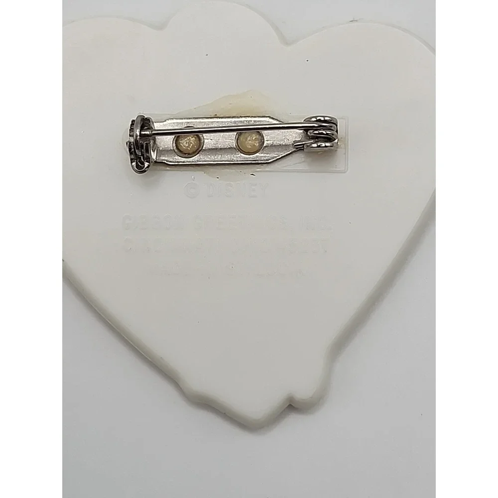 Mickey Mouse Disney Heart Lapel Pin Valentine Plastic Gibson Greeting Vintage